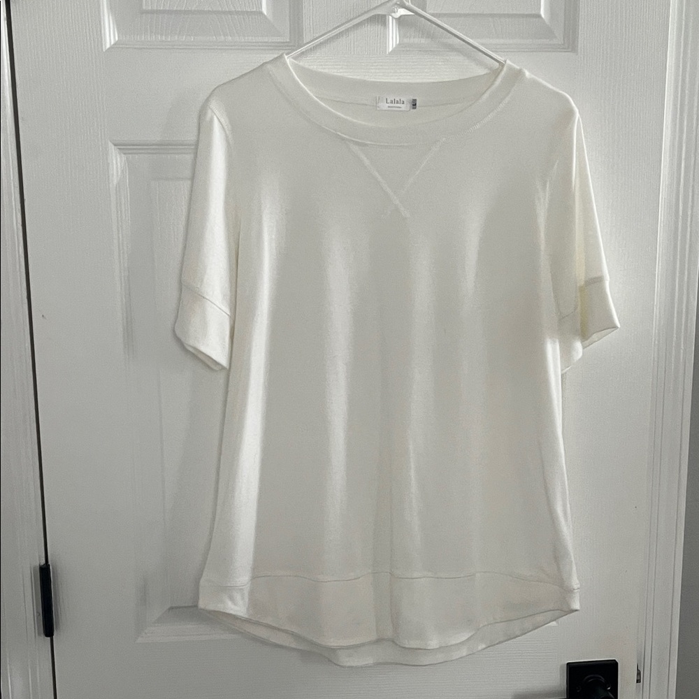 Women's Cream/Off White Short Sleeve Women's Tee - Size L